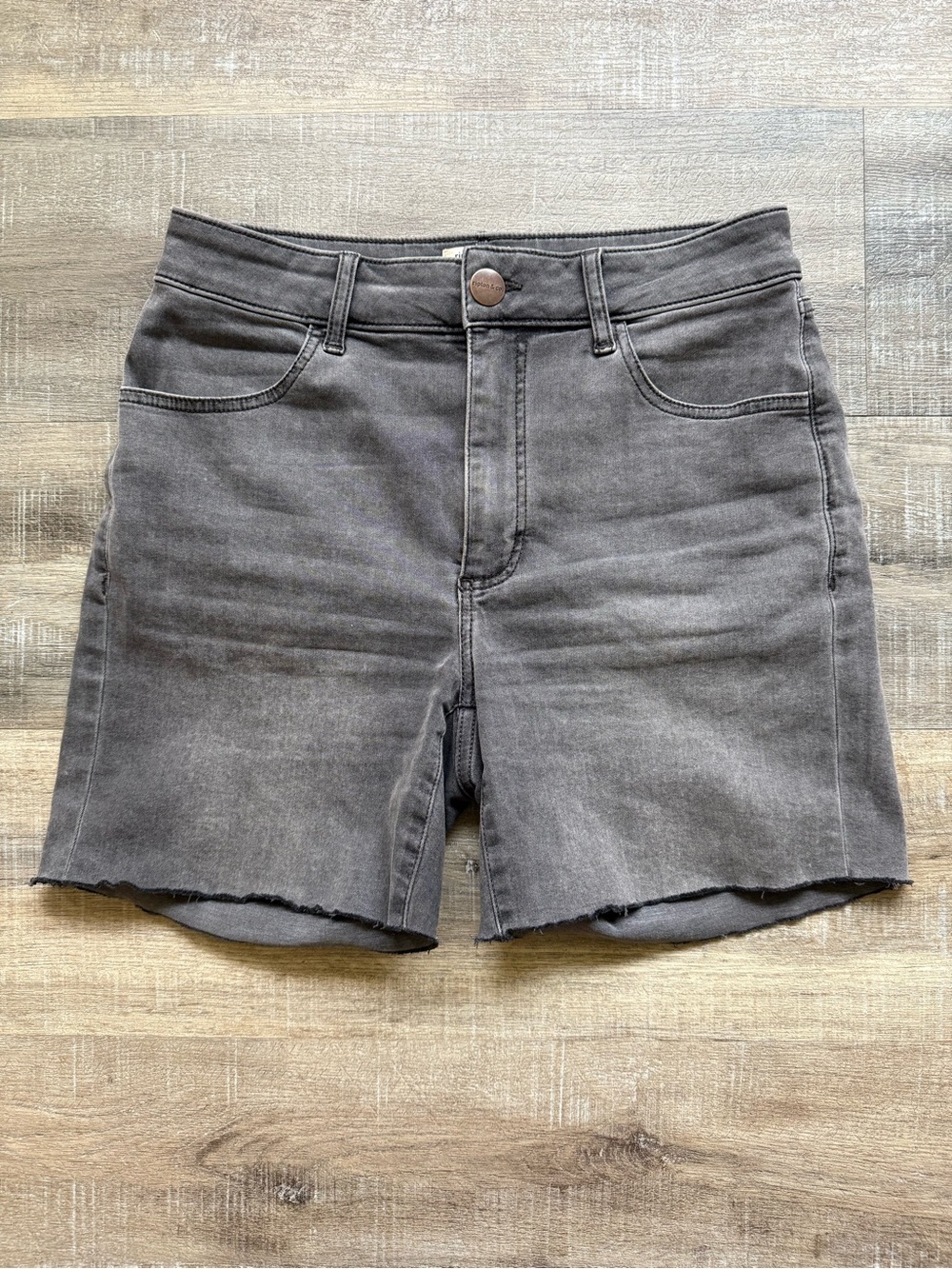 Ripton Diesel. High-Rise Washed Black Denim Shorts